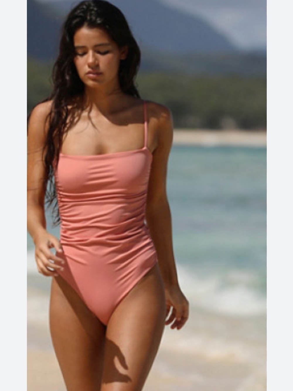 NWT Free People x Belle The Label Maillot Ruched One Piece Orange Size Medium *